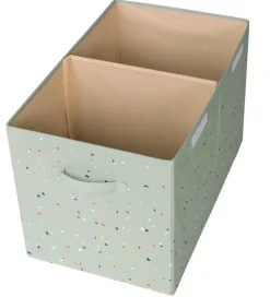 3 Sprouts Opbevaringskasse m. Låg- 63x38x39 cm - Terrazzo/Grøn