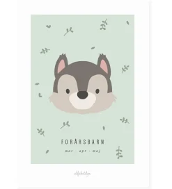 Alfabetdyr Plakat - 21x30 - Forårsbarn