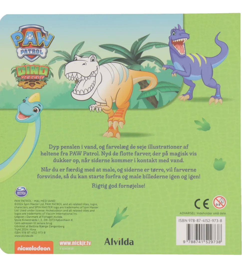 Alvilda Malebog - Mal Med Vand - Paw Patrol Dinoer