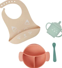 Babymoov Spisesæt - 4 Dele - Learn'isy - Rose m. Print