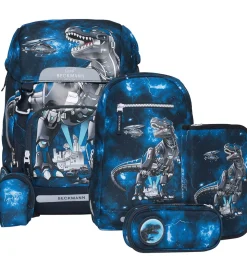 Beckmann Skoletaskesæt - Classic - Tech Rex - Sort