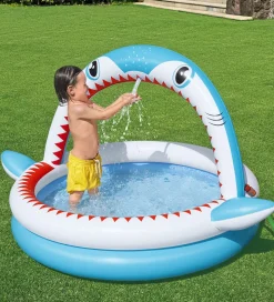 Bestway Badebassin m. Sprinkler - 163 x 127 cm - Sharktastic
