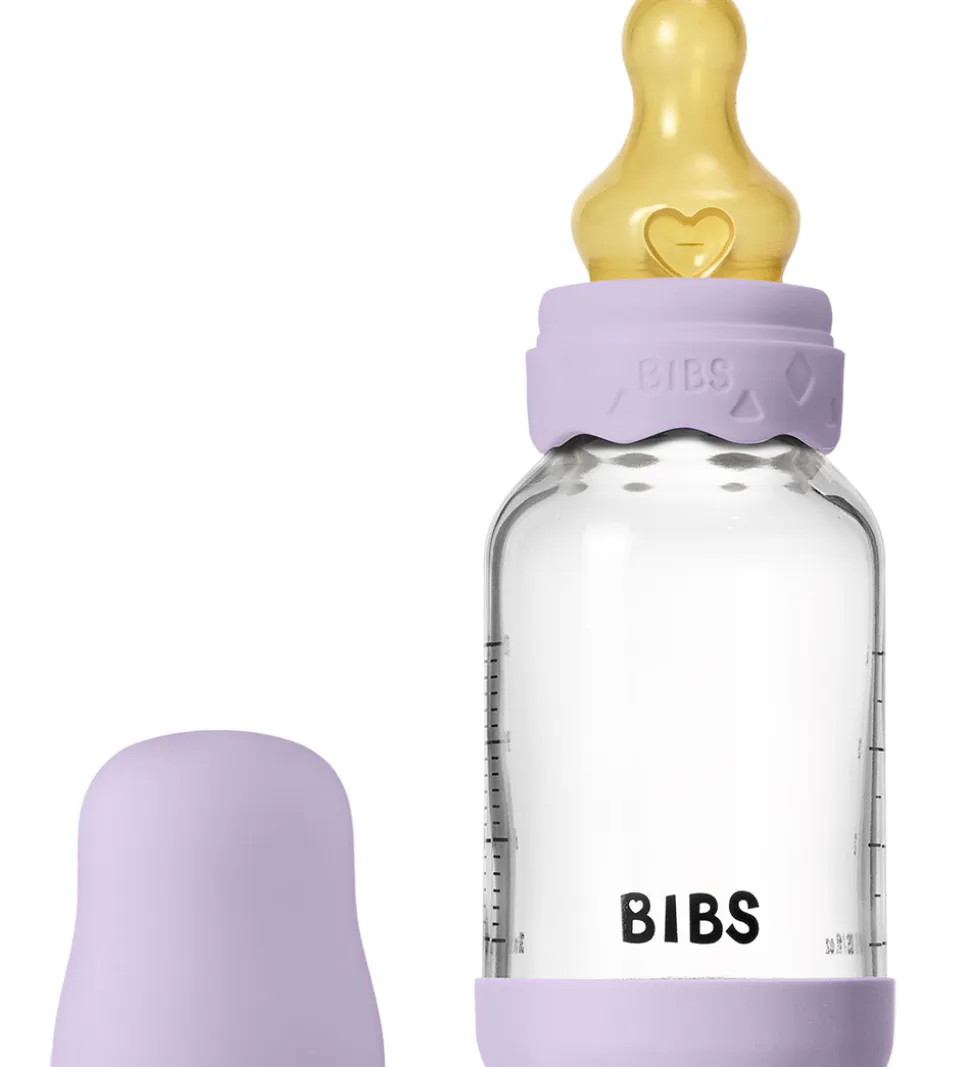 BIBS Boheme Sutteflaske - 120 ml - Glas/Naturgummi - Violet Sky