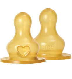 BIBS Flaskesut - 2-pak - Medium Flow - Naturgummi