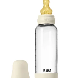 BIBS Sutteflaske - 240 ml - Glas/Naturgummi - Ivory