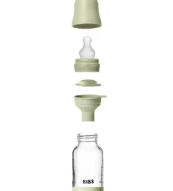 BIBS Sutteflaske - 120 ml - Glas/Silikone - Sage