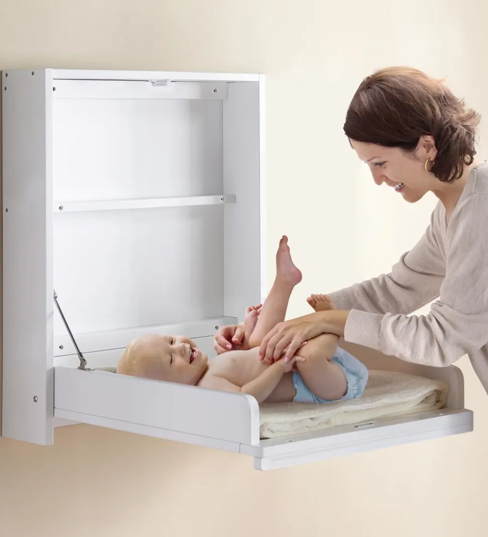 Bino Puslebord - Væghængt - Træ - 76x58 cm - Hvid