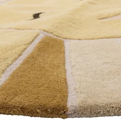 Bloomingville Gulvtæppe - 110 cm - Sun - Uld - Gul