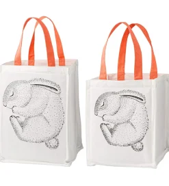 Bloomingville Opbevaringsposer - 2 stk - 30/40 cm - Hvid/Koral m