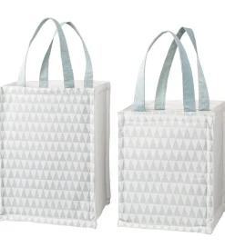 Bloomingville Opbevaringsposer - 2 stk - 30/40 cm - Hvid/Lyseblå