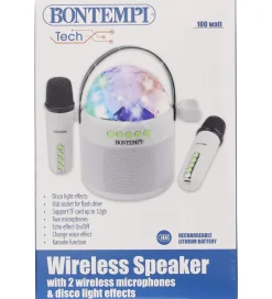 Bontempi Højtaler m. 2 mikrofoner/Lys - Trådløs