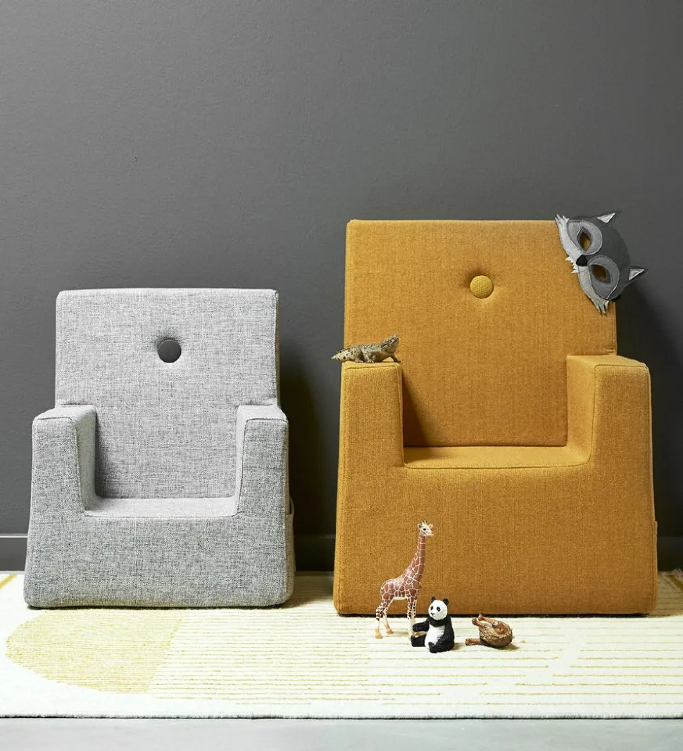 by KlipKlap Lænestol - Kids Chair XL - 63x49x42 cm - Multi Grey/