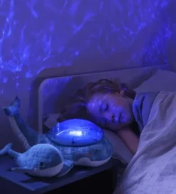 Cloud-B Natlampe m. Lyd - Tranquil Whale m. Unge - 30x28x13 cm -