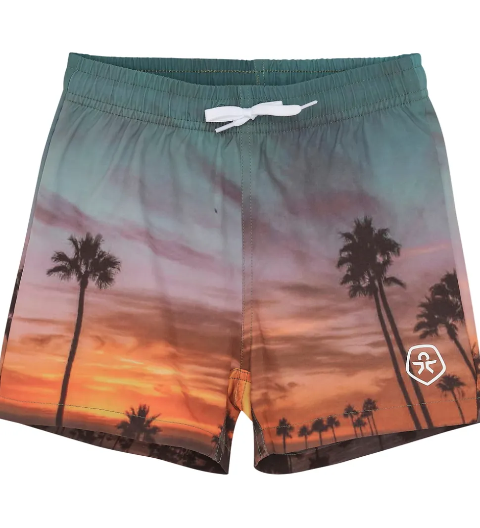 Color Kids Badeshorts - AOP - Orange Pop