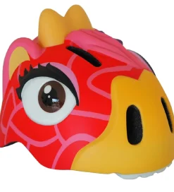 Crazy Safety Cykelhjelm m. Lys - Giraffe - Rød