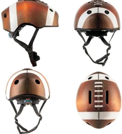 Crazy Safety Cykelhjelm m. Lys - Football - Brun