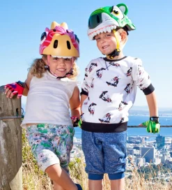 Crazy Safety Cykelhjelm m. Lys - Tiger - Grøn