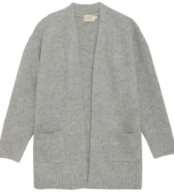 Creamie Cardigan - Strik - Lang - Light Grey Melange