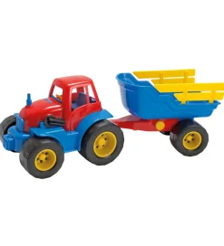 Dantoy Traktor m. Anhænger - 41 cm - Rød/Blå