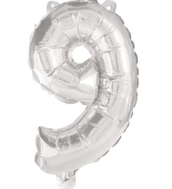 Decorata Party Foileballon - 85 cm - No 9 - Sølv