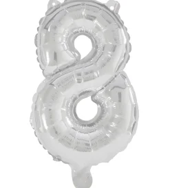 Decorata Party Foileballon - 85 cm - No 8 - Sølv