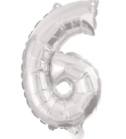 Decorata Party Foileballon - 95 cm - No 6 - Sølv