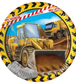 Decorata Party Paptallerkner - 8-pak - 23 cm - Construction