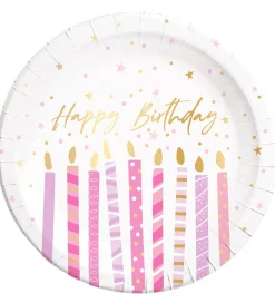 Decorata Party Paptallerkner - 8-pak - 23 cm - Birthday Candles