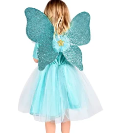 Den Goda Fen Udklædning - Fekjole m. Vinger/Tryllestav - Turkis