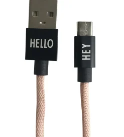 Design Letters Opladerkabel - Android - USB-A/USB-C - Rosa