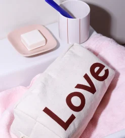 Design Letters Toilettaske - Love - Natur/Syrrah Burgundy