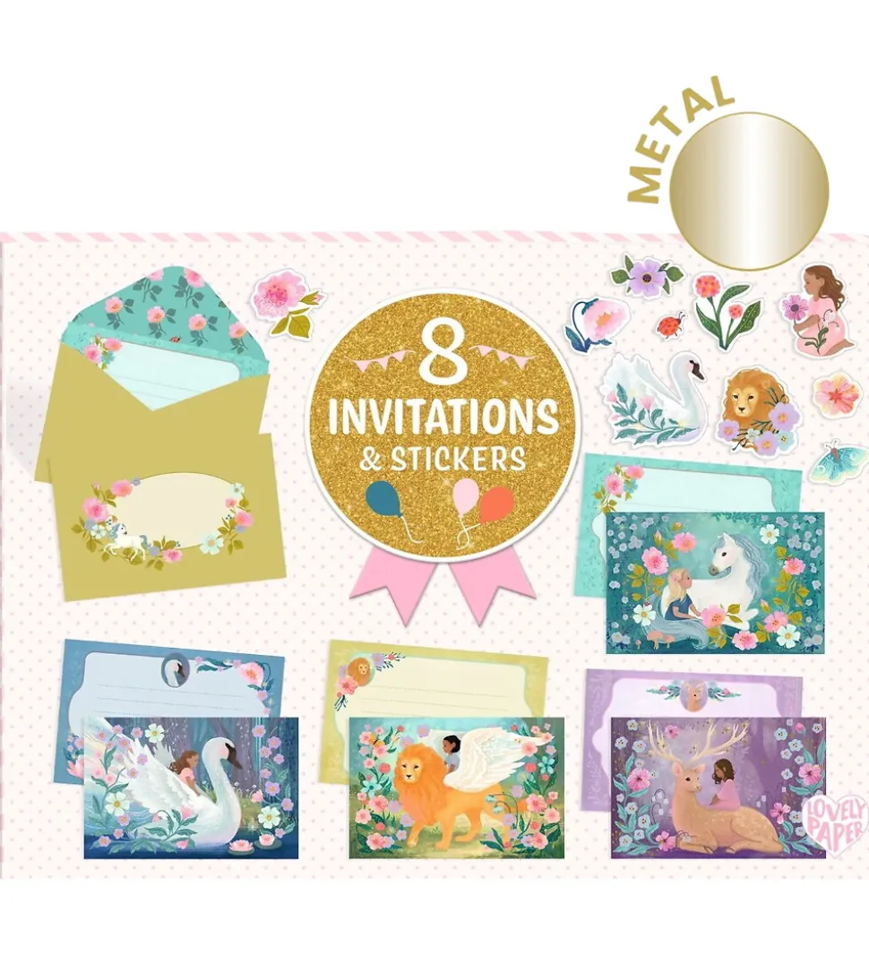 Djeco Invitationer - 8 Stk. - Eventyr