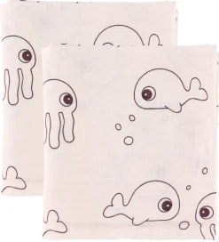 Done By Deer Babysvøb - 120x120 - 2 stk - Sea Friends - Pudder