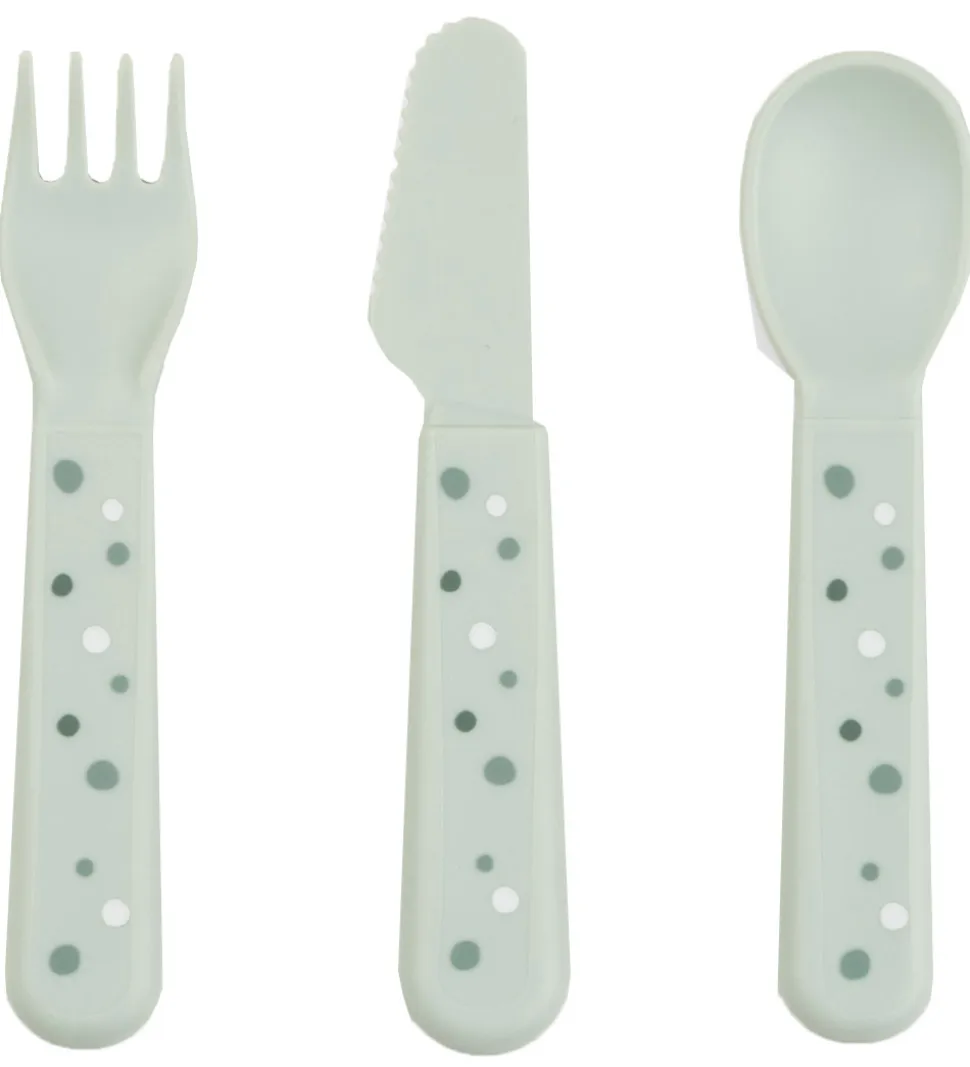Done by Deer Børnebestik - 3 stk - Happy Dots - Green