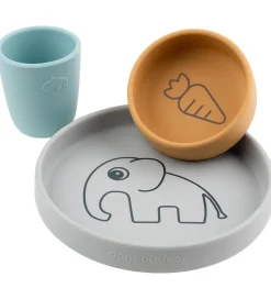 Done by Deer Spisesæt - 3 Dele - Elphee Grey/Mustard/Blue