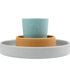 Done by Deer Spisesæt - 3 Dele - Elphee Grey/Mustard/Blue