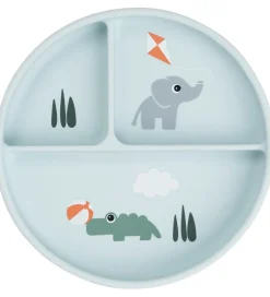 Done By Deer Stick And Stay Inddelt Tallerken - Playground - Blå