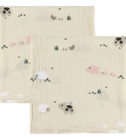 Done By Deer Stofbleer - Musselin - 2-pak - 65x65 cm - Tiny Farm