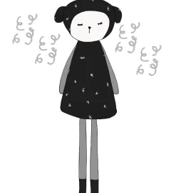 Fabelab Wallstickers - Dreamy Friend Sheep - Sort m. Får