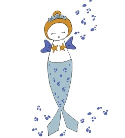 Fabelab Wallstickers - Havfrue - Blå