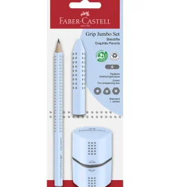 Faber-Castell Blyantsæt - Grip Jumbo - 3 Dele - Sky Blue