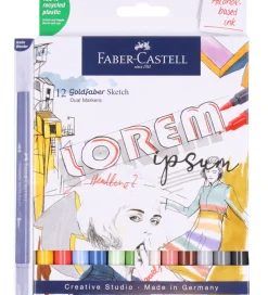 Faber-Castell Tuscher - 12 Stk. + Blander - Goldfaber Sketch