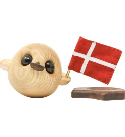 FableWood Ælling m. Flag - Pick-Me-Up Villy - 10 cm - Natur