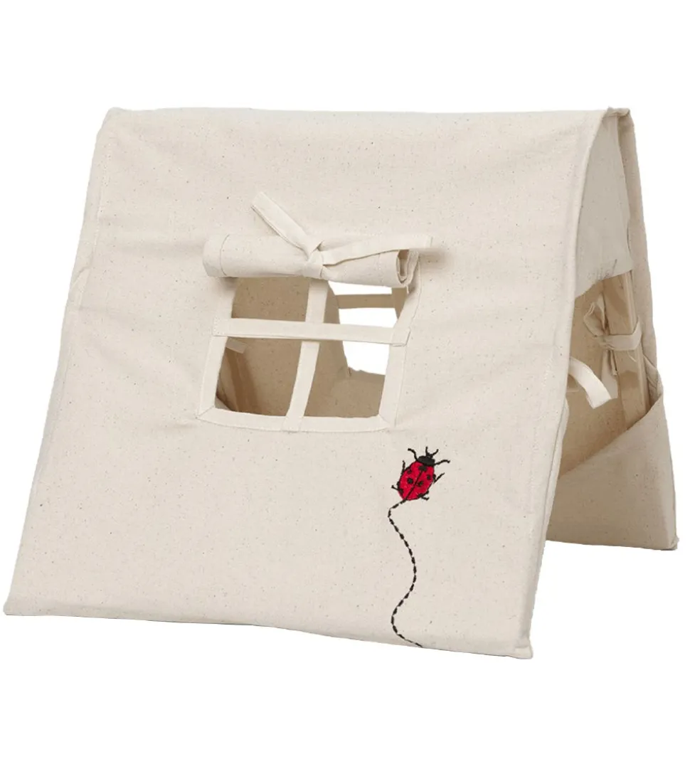 ferm Living Legetelt - 30x30 cm - Natur m. Mariehøne