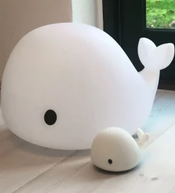 Filibabba Gulvlampe - Big LED Whale - 50 cm - Hvid