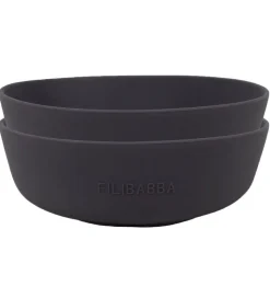 Filibabba Skål - 2-pak - Silikone - Stone Grey