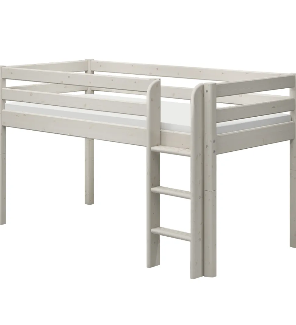 Flexa Halvhøj Seng m. Lige Stige - Classic - 210x110x120 cm - Hv