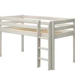 Flexa Halvhøj Seng m. Lige Stige - Classic - 210x110x120 cm - Hv