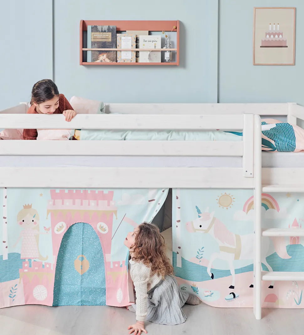 Flexa Halvhøj Seng m. Lige Stige - Classic - 210x110x120 cm - Hv