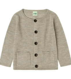 FUB Cardigan - Rib - Strik - Uld - Oat Melange